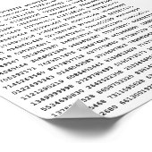 1000 Eerste cijfers Pi-nummer | Wiskundig symbool Poster (Hoek)