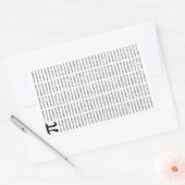 1000 Eerste cijfers Pi-nummer | Wiskundig symbool Rechthoekige Sticker (Envelop)