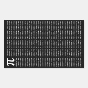 1000 Eerste cijfers Pi-nummer   Wiskundig symbool Rechthoekige Sticker