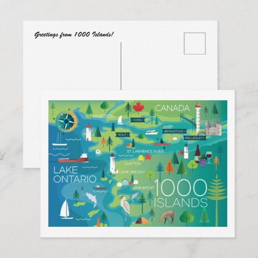 1000 Eilanden Briefkaart (Voorkant / Achterkant)