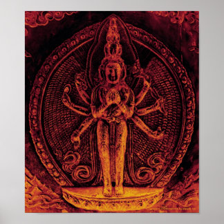 1000 gewapend Poster van Avalokiteshvara