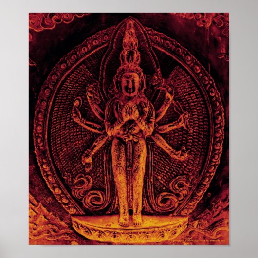 1000 gewapend Poster van Avalokiteshvara (Voorkant)