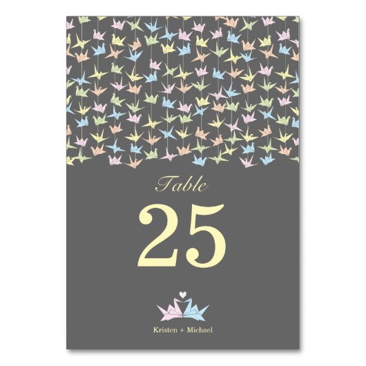 1000 Hangende Origami Papier Kranen Bruiloft (Grij Kaart (Voorkant)