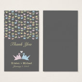 1000 Hangende Origami Papier Kranen Bruiloft (Grij Visitekaartjes (Voorkant /achterkant)