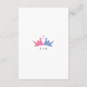 1000 Hangende Origami Papier Kranen Bruiloft Informatiekaartje (Achterkant)