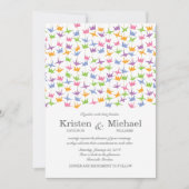 1000 Hangende Origami Papier Kranen Bruiloft Kaart (Voorkant)