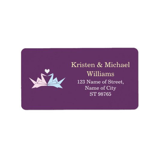 1000 Hangende Origami Papier Kranen Bruiloft (Paar Etiket (Voorkant)
