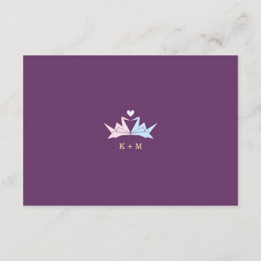 1000 Hangende Origami Papier Kranen Bruiloft (Paar Informatiekaartje (Achterkant)