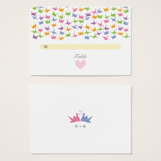 1000 Hangende Origami Papier Kranen Bruiloft Visitekaartje (Voorkant /achterkant)