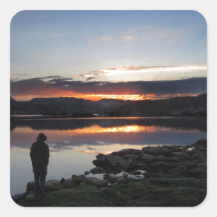 1000 Island Lake Sunrise - Ansel Adams Wilderness Vierkante Sticker