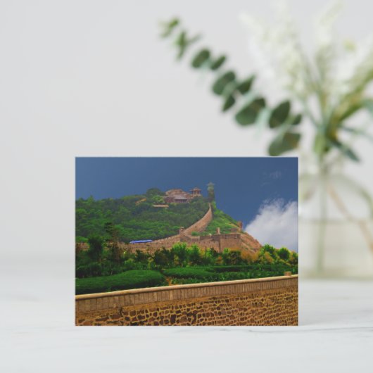 1000 jaar oude Penglai Ge kustkasteel Briefkaart (Staand voorkant)