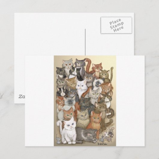 1000 katten briefkaart (Voorkant / Achterkant)