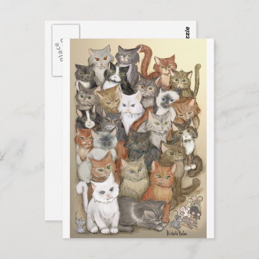 1000 katten briefkaart (Voorkant / Achterkant)