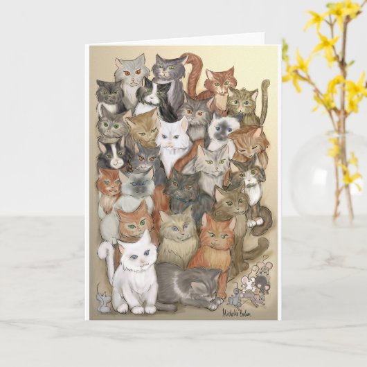 1000 katten kaart (Gele Bloem)