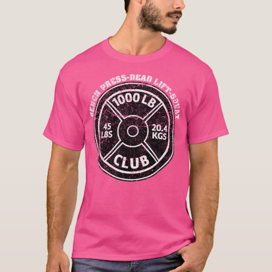1000 lbs Pond Club Gym Weightlift Dead Lift T-shirt (Voorkant)
