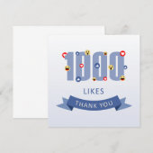 1000 Likes Bedankt met emoji en hart (Voorkant / Achterkant)