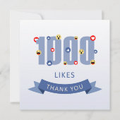 1000 Likes Bedankt met emoji en hart (Voorkant)