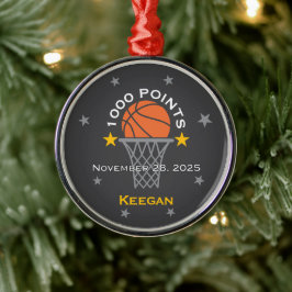 1000 Points Basketball Milestone Custom Metalen Ornament
