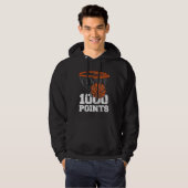 1000 Points Basketball Scorer High School Basketba Hoodie (Voorkant volledig)