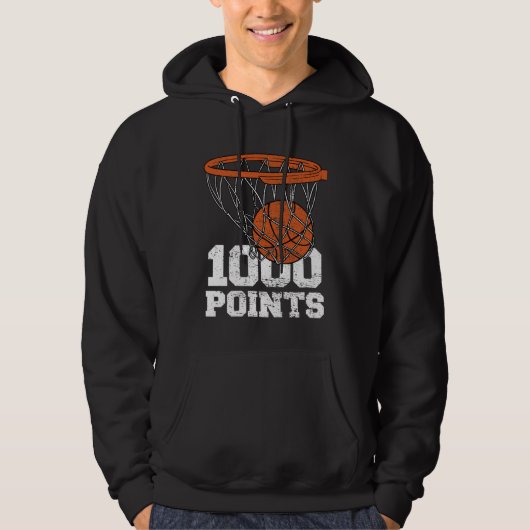 1000 Points Basketball Scorer High School Basketba Hoodie (Voorkant)