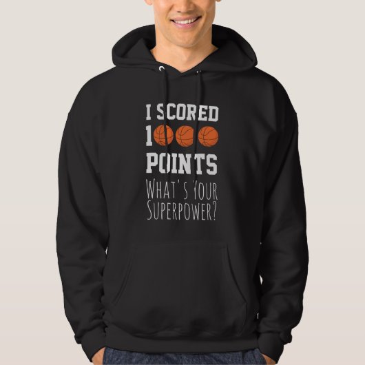1000 Points Career Milestone  Player Basketball  Hoodie (Voorkant)