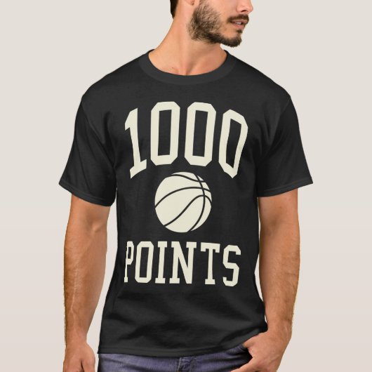 1000 Punten Basketbal Gift High School Basketbal T-shirt (Voorkant)