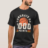 1000 Punten Basketbal Scorer Congrats Basketbal T-shirt (Voorkant)
