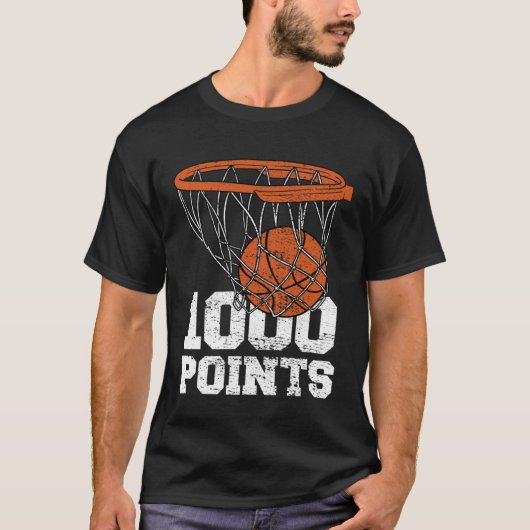 1000 Punten Basketbal Scorer Hoge School Basketbal T-shirt (Voorkant)