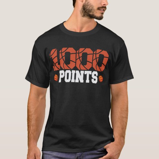 1000 Punten Basketbal Scorer Middelbare School T-shirt (Voorkant)