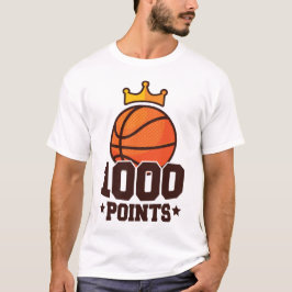 1000 Punten Basketbal Scorer Middelbare School T-shirt