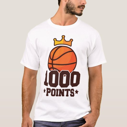 1000 Punten Basketbal Scorer Middelbare School T-shirt (Voorkant)