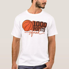 1000 punten basketbal scorer middelbare school t-shirt