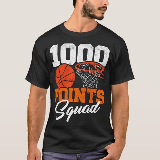 1000 punten Basketbal Scorer Squad School Basketb T-shirt (Voorkant)