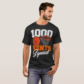 1000 punten Basketbal Scorer Squad School Basketb T-shirt (Voorkant volledig)