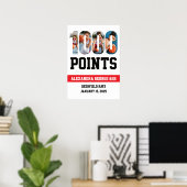 1000 Punten Basketbal Wit Poster (Thuiskantoor)