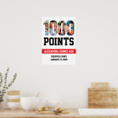 1000 Punten Basketbal Wit Poster (Keuken)