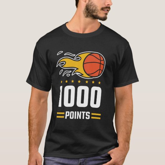 1000 punten Basketball Scorer High School Basketba T-shirt (Voorkant)