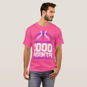 1000 punten Basketball Scorer High School Basketba T-shirt (Voorkant volledig)
