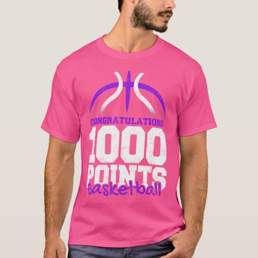 1000 punten Basketball Scorer High School Basketba T-shirt (Voorkant)