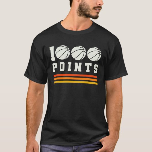 1000 punten Basketball Scorer High School Basketba T-shirt (Voorkant)