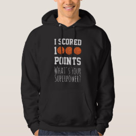 1000 Punten Carrièremijlpaal Speler Basketbal Hoodie