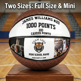 1000 punten mijlpaal met aangepaste foto's basketbal