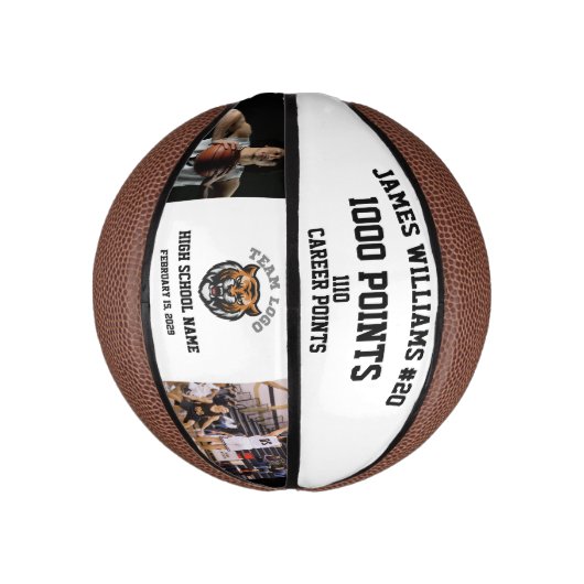1000 punten mijlpaal met aangepaste foto's basketbal (Verticaal)