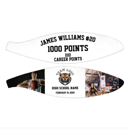 1000 punten mijlpaal met aangepaste foto's basketbal (Panelen)