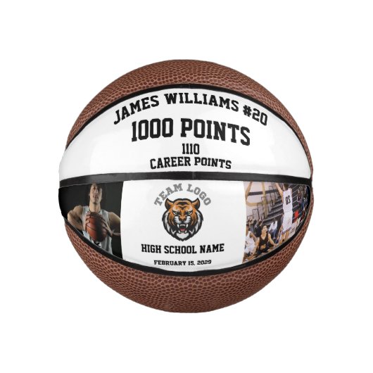1000 punten mijlpaal met aangepaste foto's basketbal (Voorkant)