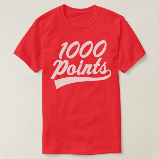 1000 Punten Scorer High School Basketbalspeler T-shirt (Design voorkant)