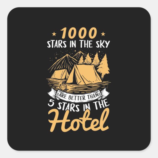 1000 sterren in de lucht vierkante sticker (Voorkant)