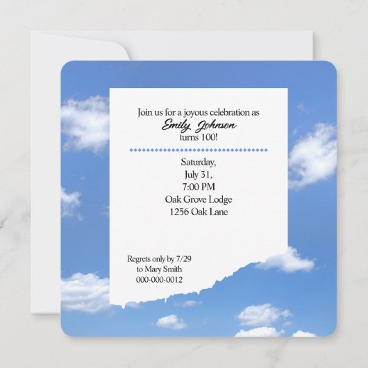 1000e Verjaardagsfeest Zomerzon Kaart (Achterkant)