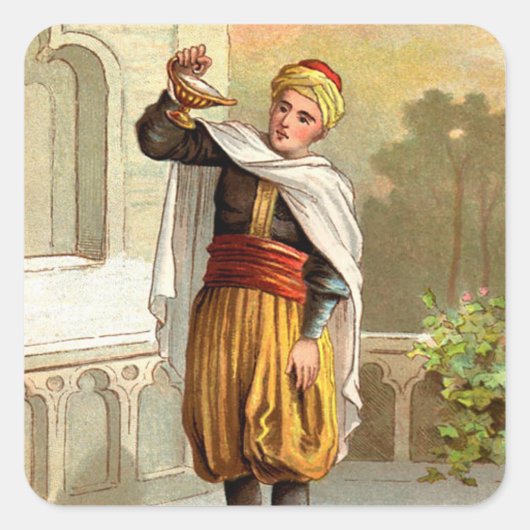 1001 Arabische nachten: Aladdin Vierkante Sticker (Voorkant)