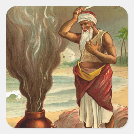 1001 Arabische nachten: de geschiedenis van de vis Vierkante Sticker (Voorkant)